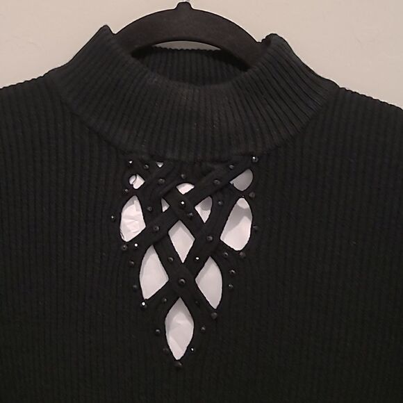 Mercer Street Studio black ribbed sweater size Large - Picture 5 of 13
